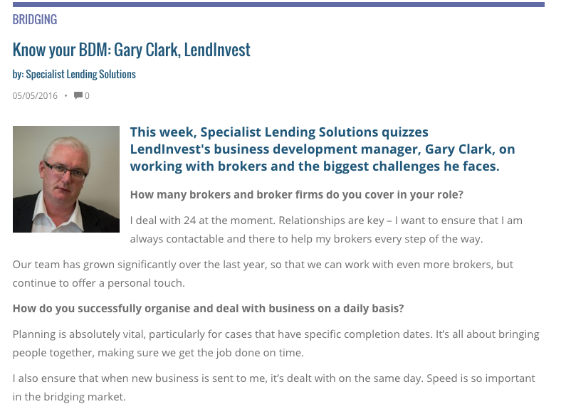 Gary Clark BDM Specialist Lending Solutions